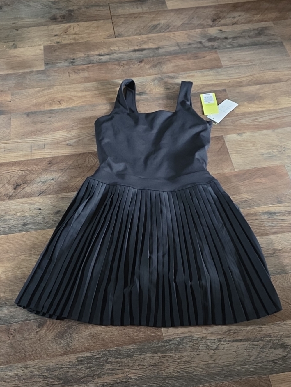 all in motion Black Pleated Fit & Flare Sleeveless Dress
